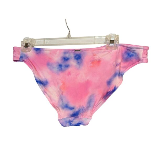 Victorias Secret XL Tie-Dye Bikini Bottoms Pink & Blue Ruched Sides Stretchy & C - Picture 2 of 3